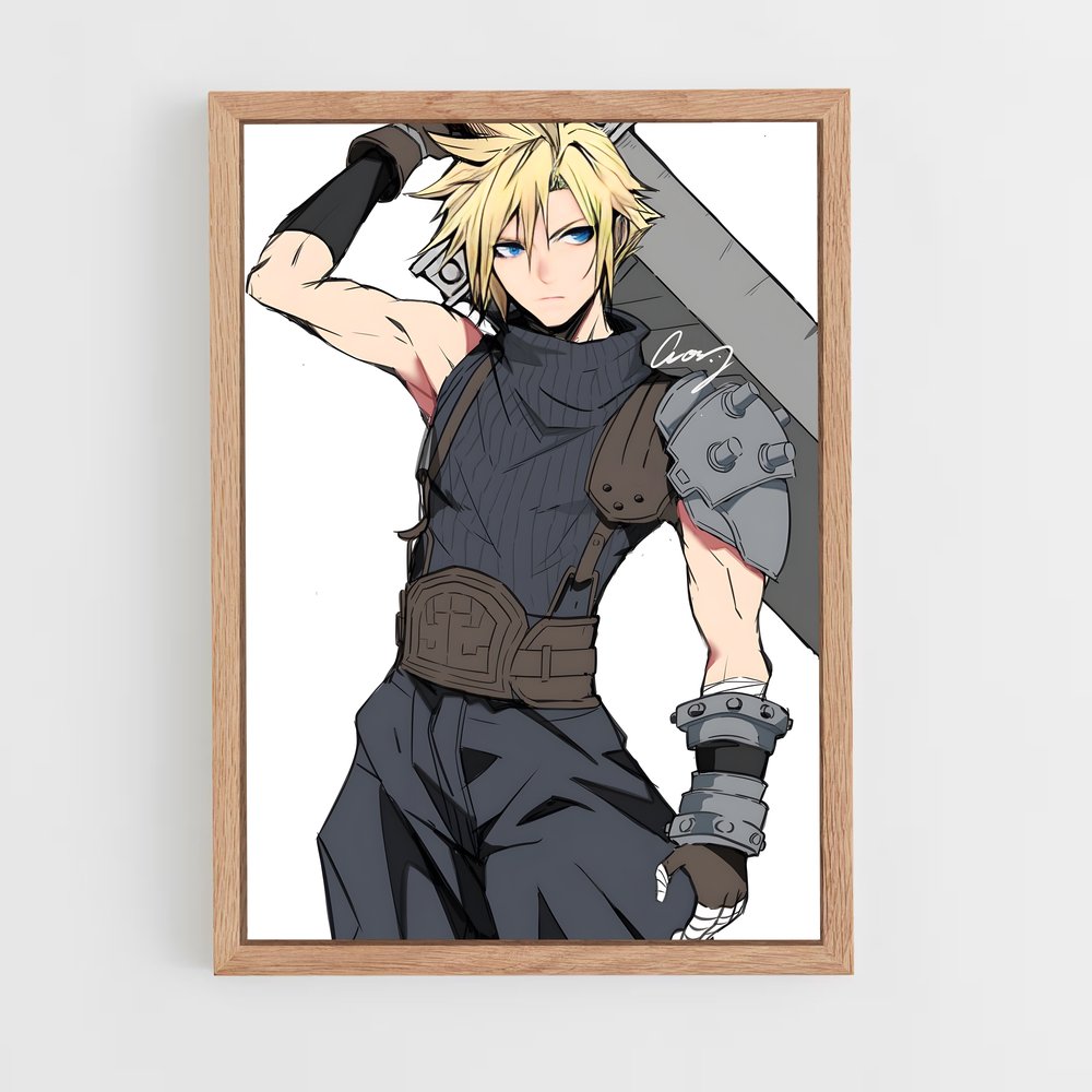 Poster Cloud strife Final – affiche Final Fantasy (vue 4)